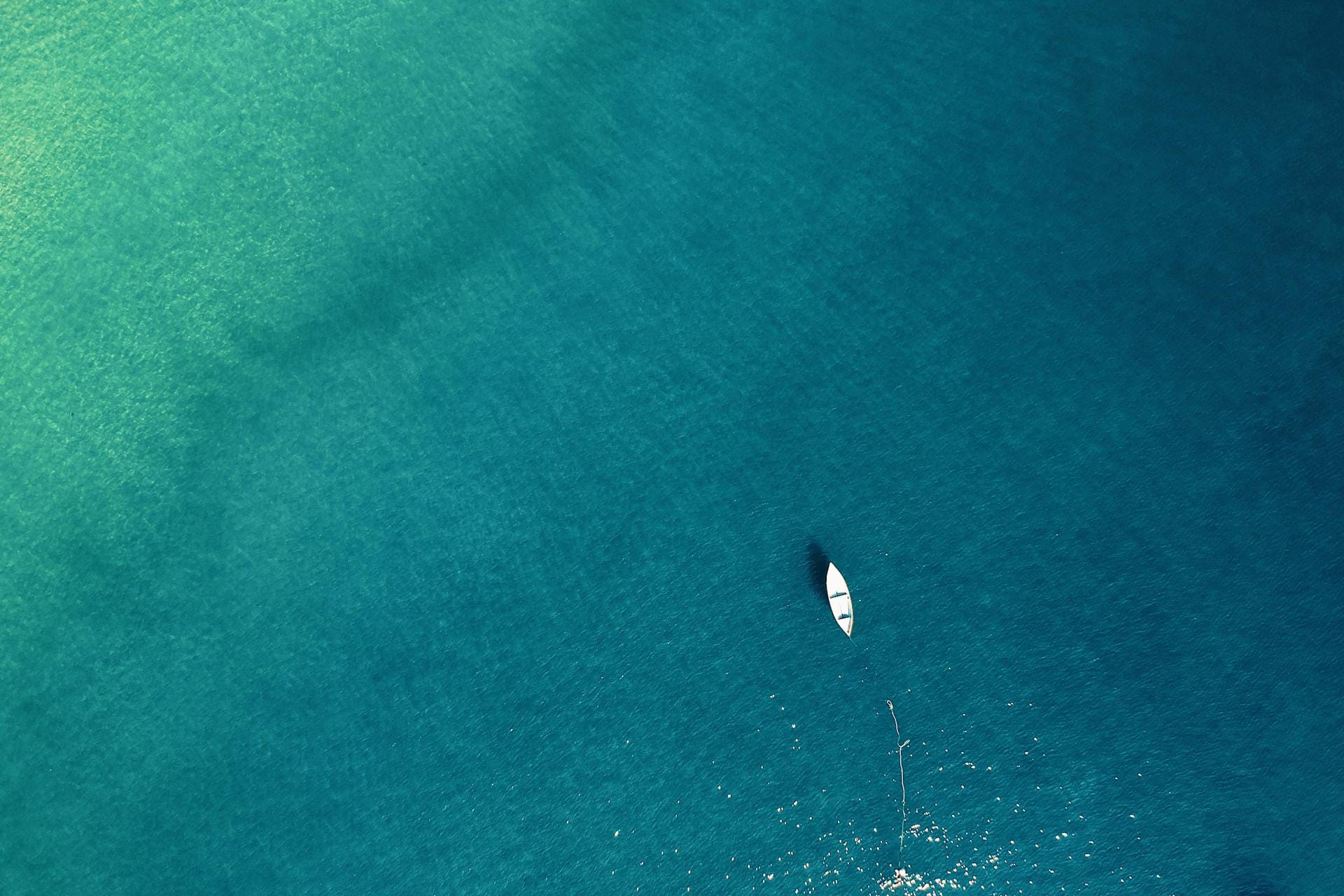 Scene of the ocean floor with dark waters